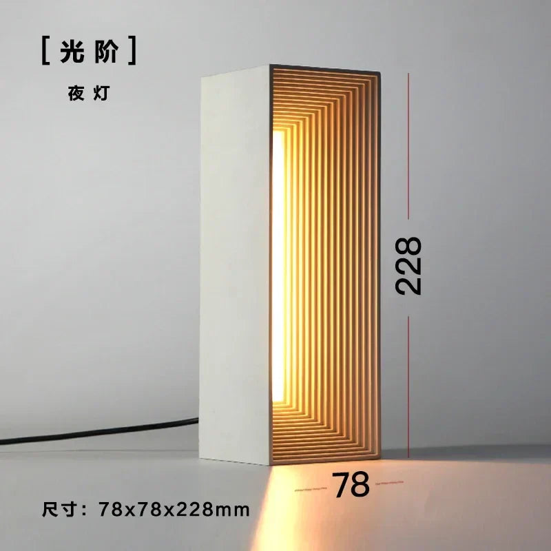 DecorBites™ Concrete Stone Table Lamp Touch Dimming LED Desk Light