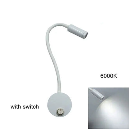DecorBites™ Dimmable LED Wall Sconce Lamp for Bedroom, Living Room, Kids Room - 3W Adjustable Gooseneck Reading Light