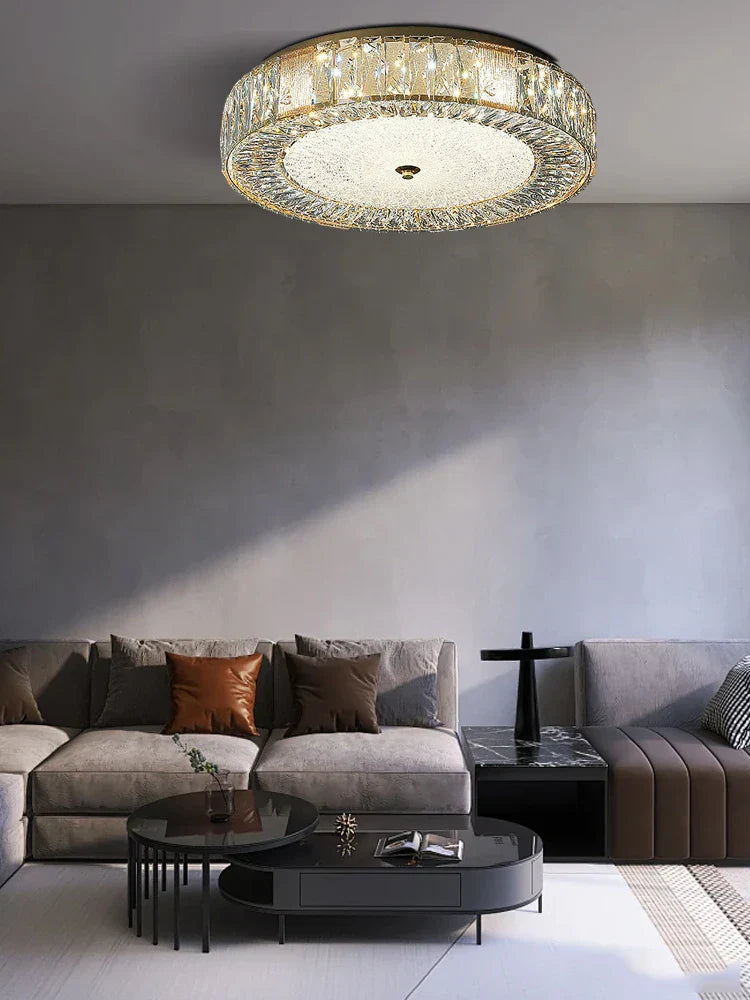 Lámpara de techo LED de vidrio dorado Decorbites™ con estructura de acero inoxidable