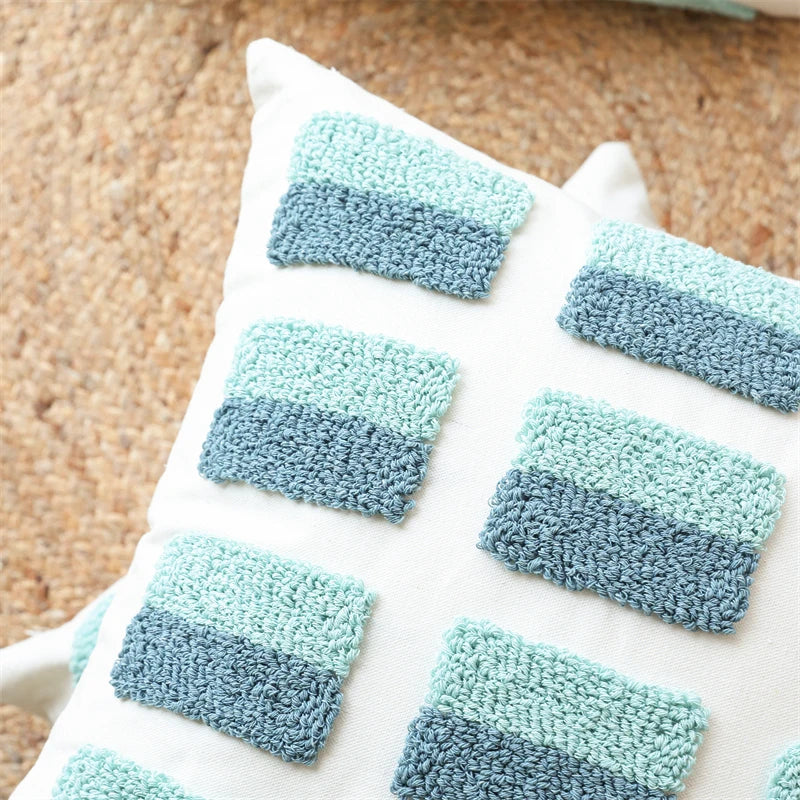 غطاء وسادة هندسي من DecorBites™ بتصميم ماسي منسوج 45×45 سم/30×50 سم مربع لغرفة المعيشة