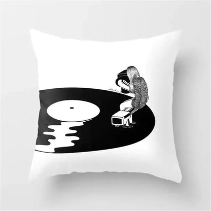 DecorBites™ Black Camera Print Retro Cushion Cover for Home Sofa Chair