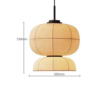 DecorBites™ Japanese Wabi Sabi Fabric Pendant Light: Traditional and Creative Lighting for Dining Room