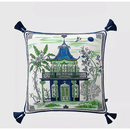 Funda de cojín de lujo DecorBites™ con diseño de grulla para cama y sofá