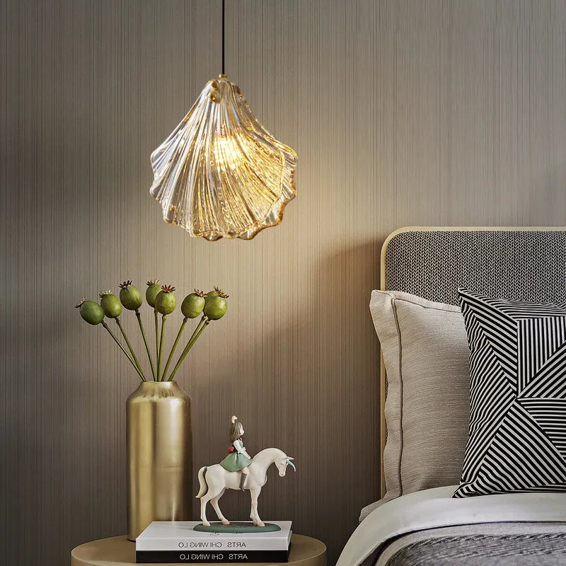 DecorBites™ LED Shell Pendant Light: Modern Nordic Luxury for Bedroom, Living, Dining Room