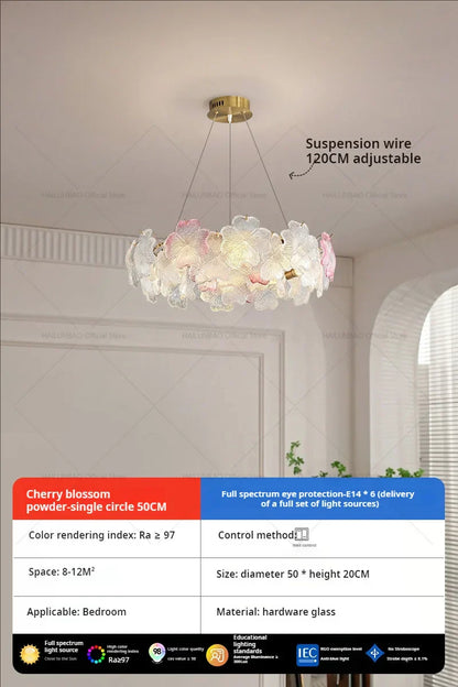 DecorBites™ Petals Crystal Chandelier Light: French Living Room & Dining Room Luxury Lighting