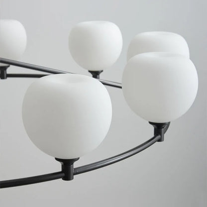 DecorBites™ Brass and White Glass Pendant Lamp with Adjustable Height