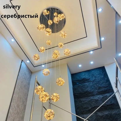Gypsophila Glass Bubble Staircase Pendant Chandelier
