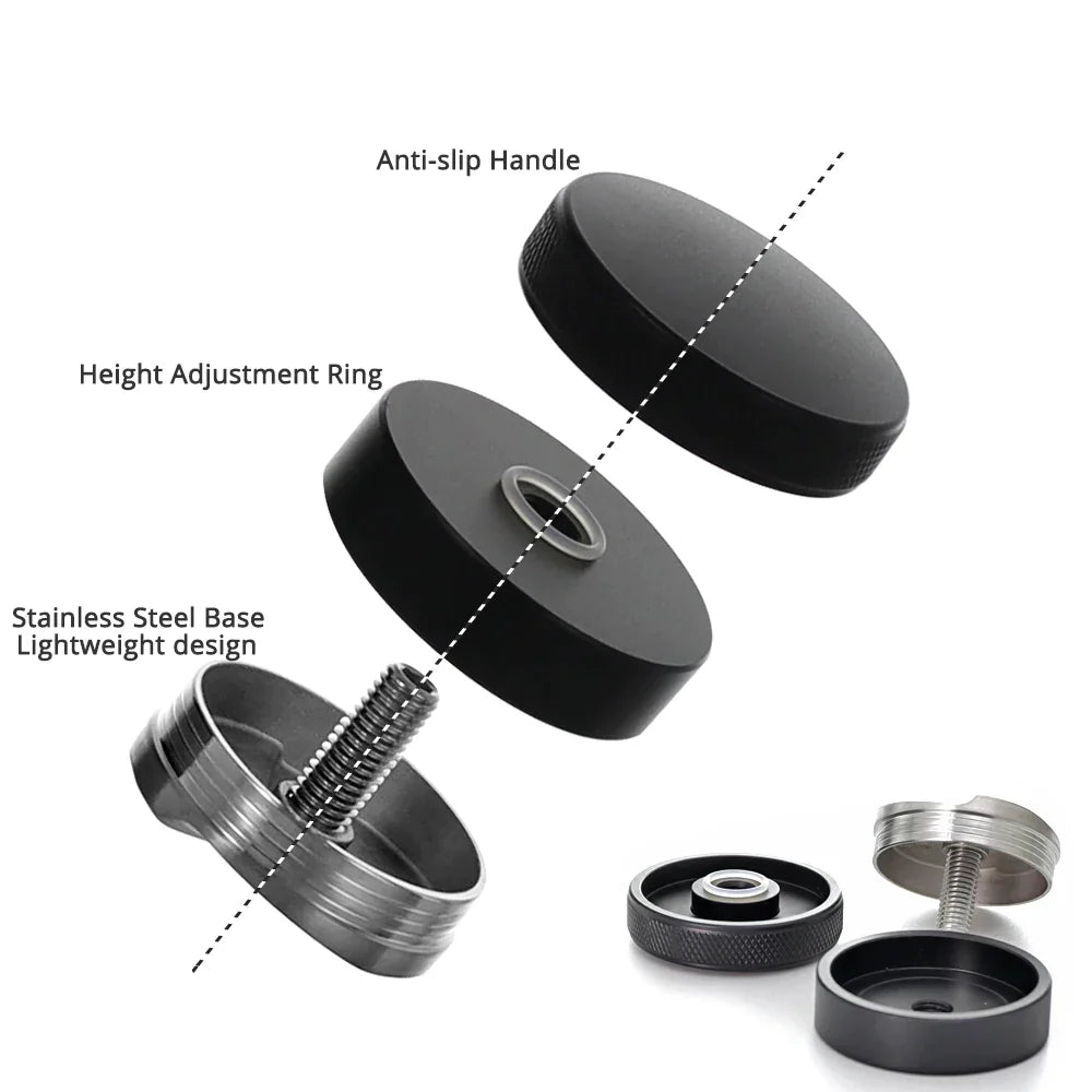 DecorBites™ Espresso Distribution Tool 58mm Palm Tamper Adjustable Slopes