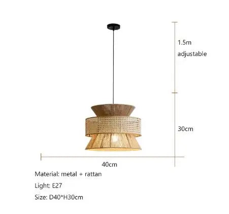 DecorBites™ Handmade Hemp Rope Chandelier Pendant Light for Restaurant and Cafe