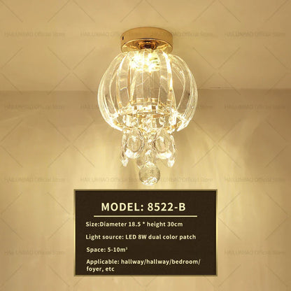 DecorBites™ Elegant Crystal Ceiling Light for Entryway, Stairs, and Hallway