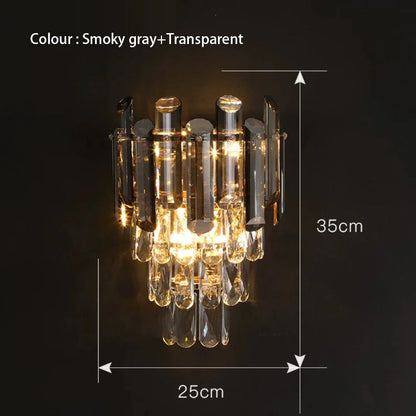 DecorBites™ Gray Glass Wall Lamp - Modern Living Room Decor Sconce Light