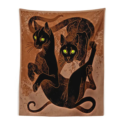 Decobites Cat Witchcraft Tapestry Baphomet Aesthetic Room Decor Hippie Boho Home Mattress