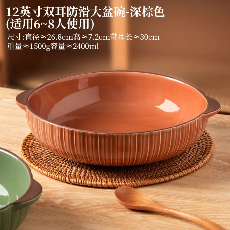 DecorBites™ Large Ceramic Fish Bowl for Noodles and Soup