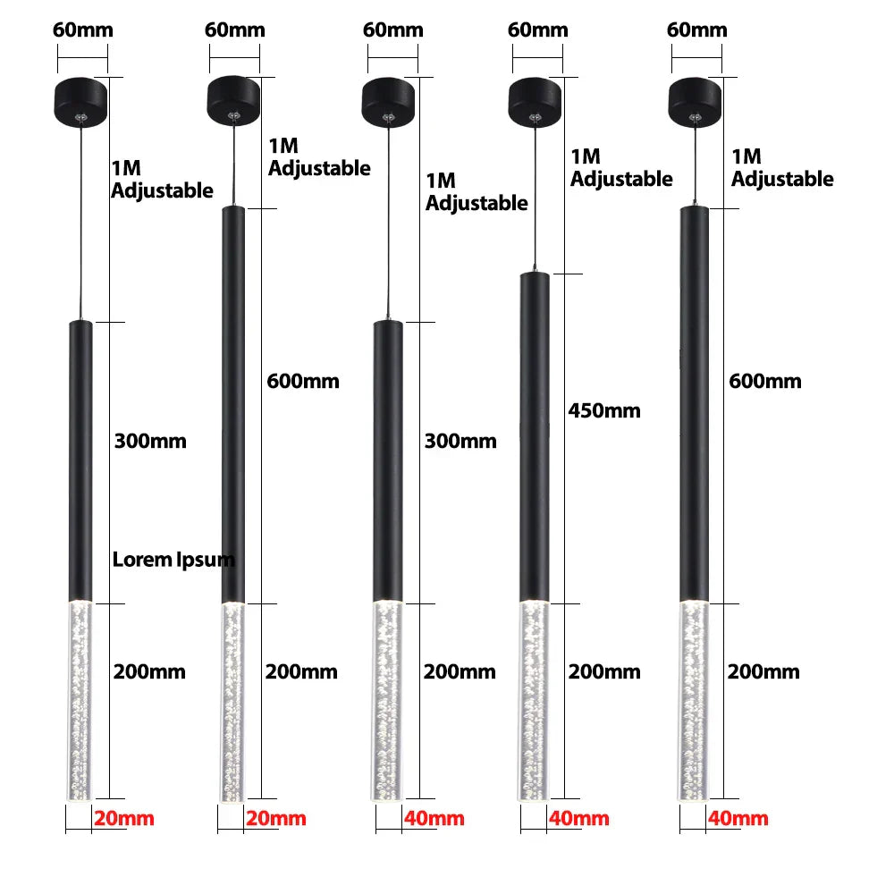 DecorBites™ Cylinder LED Pendant Light for Home Kitchen Living Room Bar Cafe