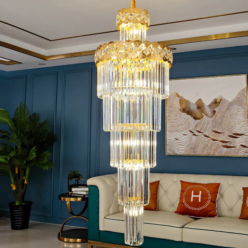 DecorBites™ Light Luxury Crystal Chandelier for Elegant Villa Living Room & Hotel Lobby
