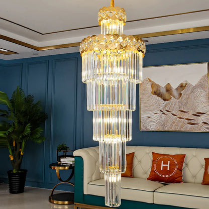 DecorBites™ Light Luxury Crystal Chandelier for Elegant Villa Living Room & Hotel Lobby