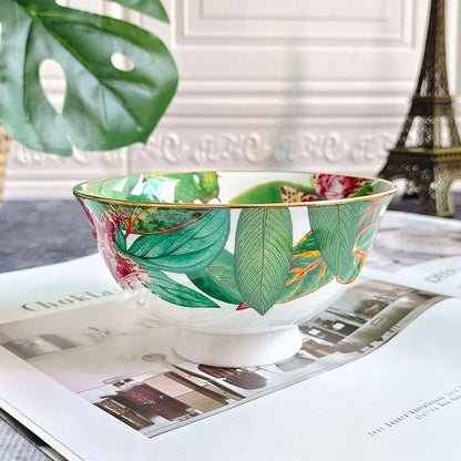DecorBites™ Green Leaf Collection: Tableware, Plates, Coffeeware, Teaware, Saucers, Bowl, Tray