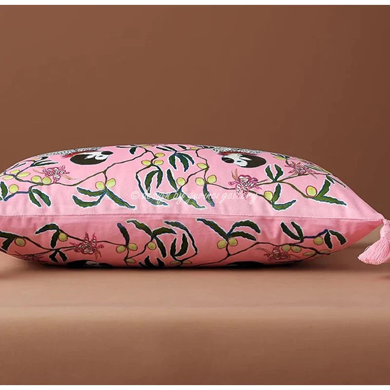 DecorBites™ Chinoiserie Velvet Lumbar Pillow Cover 30x50cm