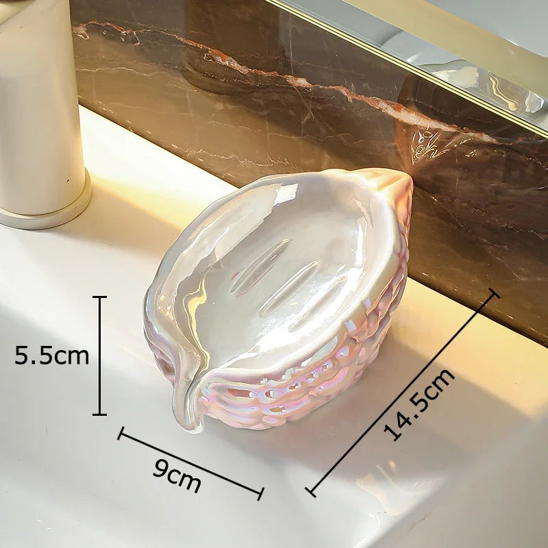 DecorBites™ Bitter Gourd Ceramic Soap Dish - Bathroom Accessories Drainage Rack & Storage Container