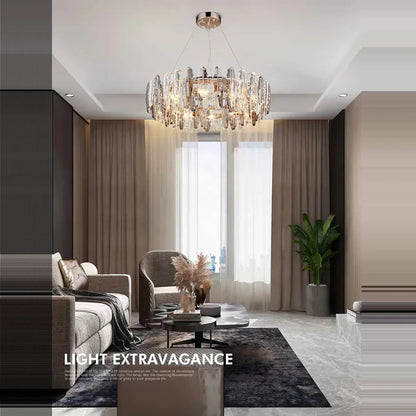 DecorBites™ LED Leaf Chandelier: Modern Living Room Decor Lighting for Duplex Rotating Stairs
