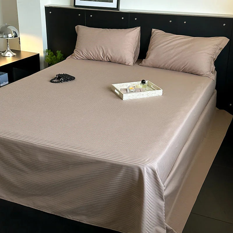 Juego de sábanas DecorBites™ Luxe de satén de algodón a rayas con 2 fundas de almohada