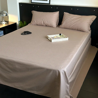 Juego de sábanas DecorBites™ Luxe de satén de algodón a rayas con 2 fundas de almohada