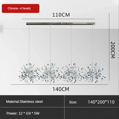 DecorBites™ Leaf Sequin Ceiling Chandelier for Modern Living Room, Restaurant, Bar, or Dining Table