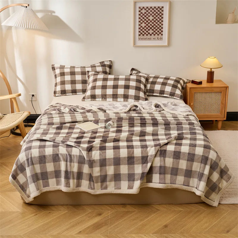 DecorBites™ Japanese Milk Velvet Blanket: Soft, Thick, and Cozy for All Seasons