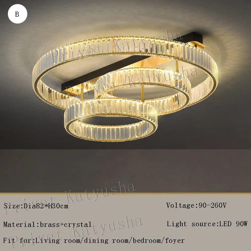 Lámparas de techo de cobre cristal de oro Decorbites™ LED modernas para decoración e iluminación de habitaciones del hogar