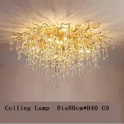 DecorBites™ Crystal Drop Chandelier for Dining Living Room Bedroom Luxury Decor