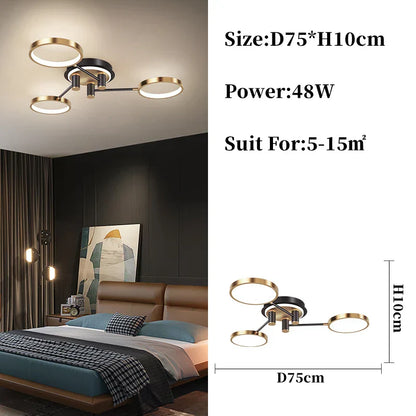 DecorBites™ Gold/Black Pendant Light Chandelier for Living Room Dining Bedroom - Modern Nordic Ceiling Lamps