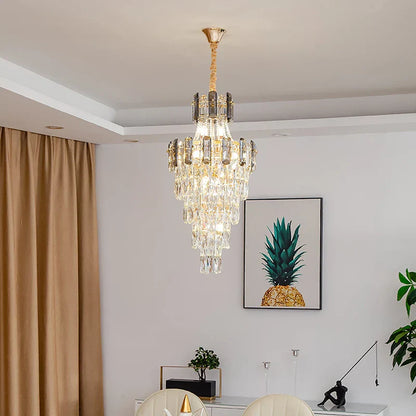 DecorBites™ Crystal Chandelier: Stylish High Spiral Staircase Pendant Lighting