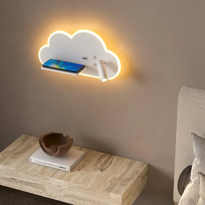 DecorBites™ LED Bed Lamp with Wireless Phone Charging and USB, Multi-Function Wall Light
