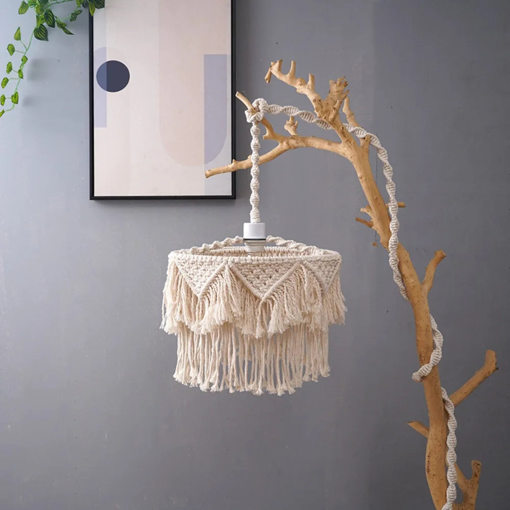Decorbites™ Hanfseil-LED-Hängeleuchte mit E27-Sockel für Boho-Industrial-Farmhouse-Dekor