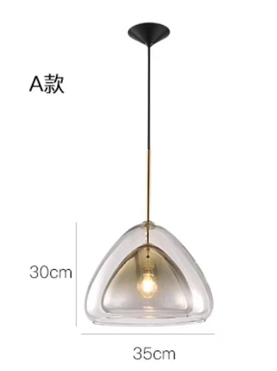 DecorBites™ Gradient Glass Pendant Lamps: Luxury LED Chandeliers for Bedroom and Restaurant