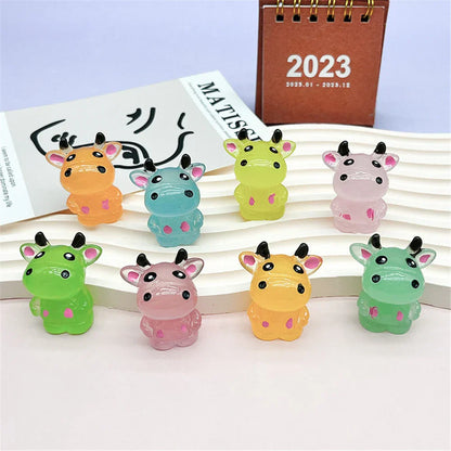 DecorBites™ Fluorescence Micro Rabbit Figurine: Miniature Room Decor Ornaments