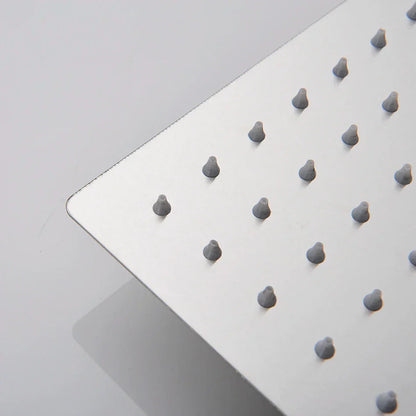 Cabezal de ducha tipo lluvia DecorBites™ de níquel cepillado con brazo de ducha - Rociador superior ultrafino