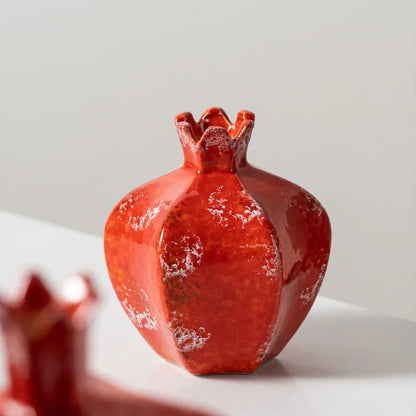 DecorBites™ Handmade Pomegranate Ceramic Vase: Stylish Home Decor & Flower Arrangement Accessory