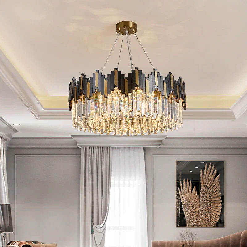 DecorBites™ Crystal LED Chandelier with Remote Control for Home Living Room Kitchen Lighting
