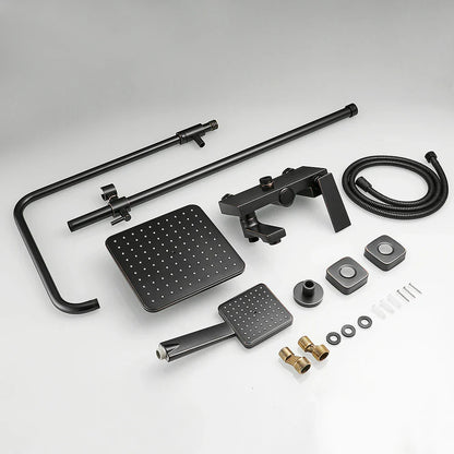 DecorBites™ Brass Chrome Round Tube Shower Faucet with Slide Bar and Single Handle