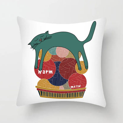 DecorBites™ Hello Cat Pillow Cover - Modern Design for Home Decor - Cute & Cozy