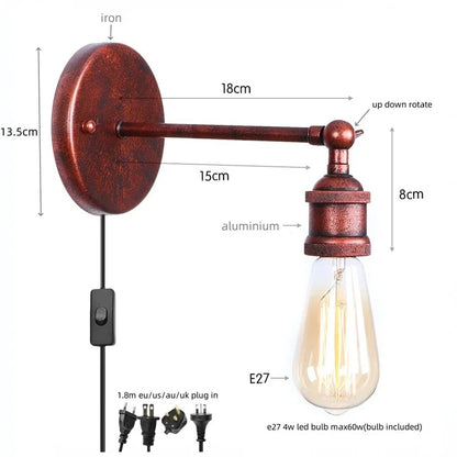 Decorbites™ Gold Vintage Eisen LED Wandlampe für Innenraumdekoration - Retro Einfache Leuchte