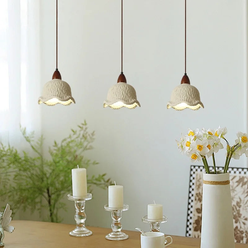 DecorBites™ Bud Micro Cement LED Pendant Lamps: Modern Nordic Hanging Light for Home Decor
