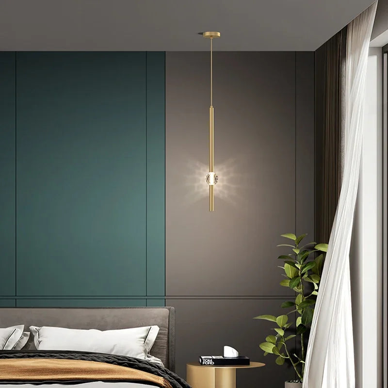 DecorBites™ Crystal LED Chandelier for Nordic Bedroom, Living Room & TV Background Wall.