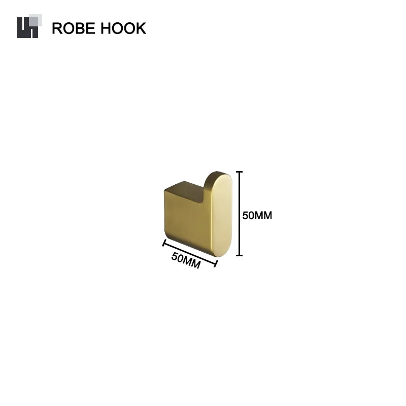 Conjunto de Accesorios de Baño Decorbites™ Gold: Barra de Toallas, Soporte para Papel Higiénico, Estante de Toallas, Gancho