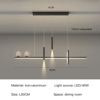 مصباح معلق أسود وذهبي من ديكوربايتس™ | إضاءة داخلية عصرية لغرفة الطعام والمطبخ