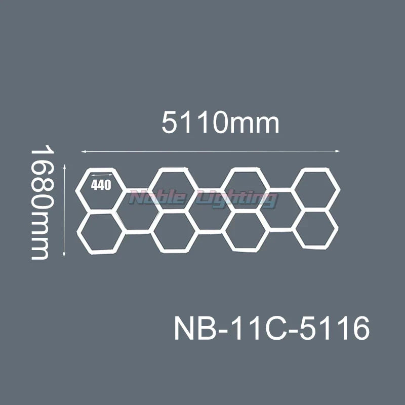 DecorBites™ 6500K LED Hexagrid System for Workshop, Gym, Studio - 2 Year Warranty
