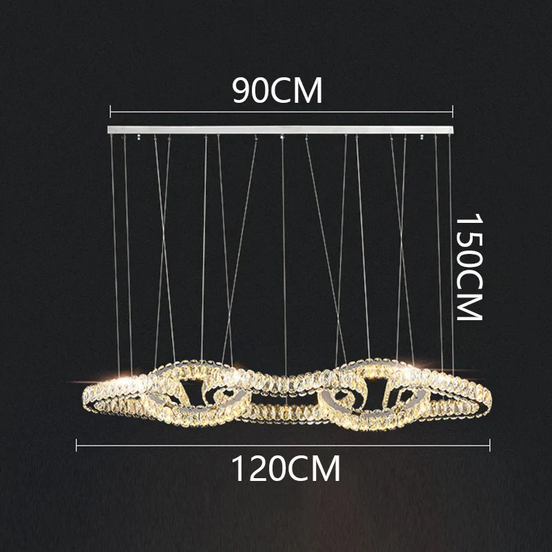 DecorBites™ Crystal Chandelier: Luxury Living Room & Dining Room Pendant Light