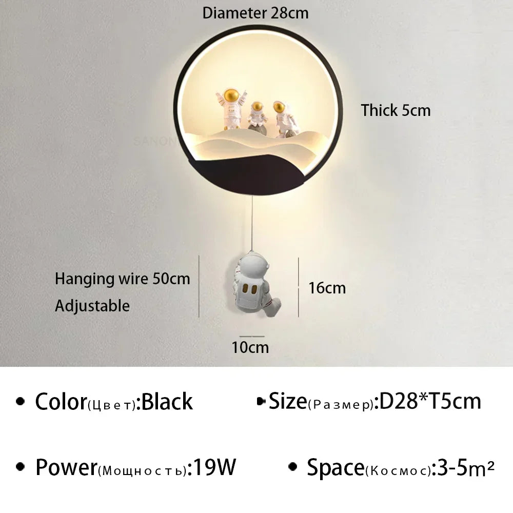DecorBites™ Astronaut Cartoon LED Wall Lamp for Modern Home Decor
