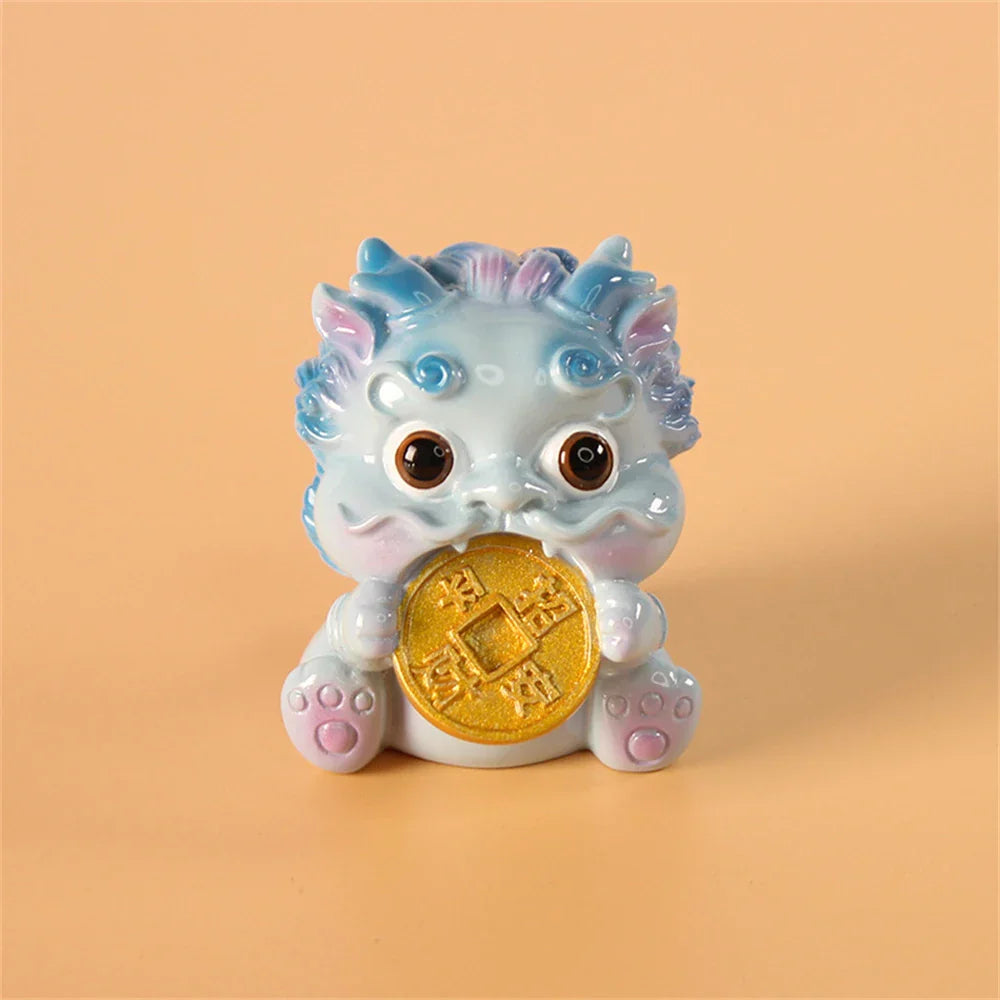 DecorBites™ Chinese Mythology Lion Figurines for Luck, Wealth, and Protection